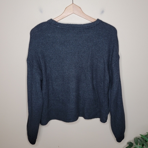 Banana Republic Factory | Dark Gray Cropped Drop Shoulder Sweater - Picture 2 of 6